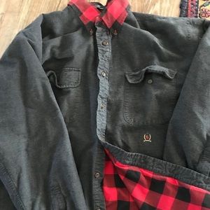 Black and red checkered button down flannel